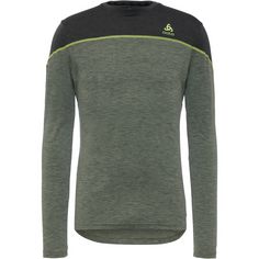 Odlo Merino Revelstoke Performance Wool 150 Funktionsshirt Herren matte green-dark grey melange