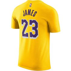 Rückansicht von Nike LeBron James Los Angeles Lakers T-Shirt Herren amarillo