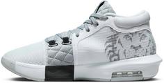 Rückansicht von Nike LEBRON WITNESS VIII Basketballschuhe Herren white-black-lt smoke grey
