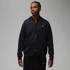 Rückansicht von Nike ESSENTIAL JUMPMAN Sweatjacke Herren black-white