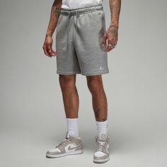 Rückansicht von Nike ESSENTIAL JUMPMAN Sweatshorts Herren carbon heather-white