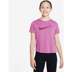 Rückansicht von Nike ONE Funktionsshirt Kinder playful pink