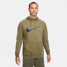 Rückansicht von Nike Dri-Fit Graphic Hoodie Herren medium olive-black