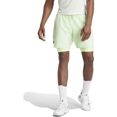 Rückansicht von adidas Tennisshorts Herren semi green spark-green spark