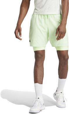 Rückansicht von adidas Tennisshorts Herren semi green spark-green spark