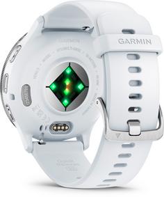 Rückansicht von Garmin Venu 3 Sportuhr steinweiss-silber