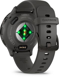 Rückansicht von Garmin Venu 3 S Sportuhr kieselgrau-schiefergrau