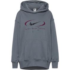 Nike Swoosh Hoodie Damen smoke grey