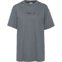 Nike Swoosh T-Shirt Damen smoke grey