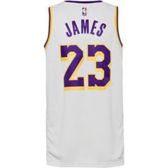 Rückansicht von Nike LeBron James Los Angeles Lakers Basketballtrikot Herren white