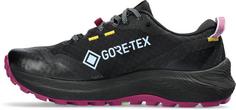 Rückansicht von ASICS GTX GEL-Trabuco 12 GTX Trailrunning Schuhe Damen black-light blue