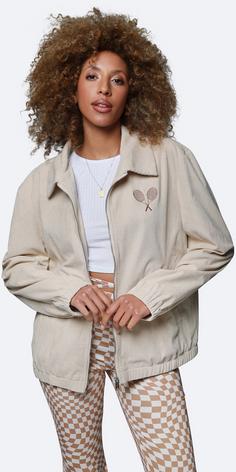 Rückansicht von ON VACATION Tennis Corduroy Kurzjacke sand