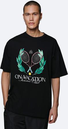 Rückansicht von ON VACATION Tennis T-Shirt black
