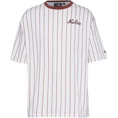 New Era Pinstripe Oversize T-Shirt Herren off white-red