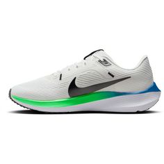 Rückansicht von Nike Pegasus 40 Laufschuhe Herren platinum tint-black-white-green strike