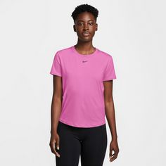 Rückansicht von Nike ONE CLASSIC DF Funktionsshirt Damen playful pink-black