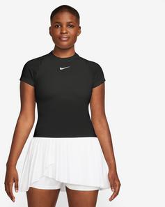 Rückansicht von Nike Advantage Tennisshirt Damen black-black-black-white