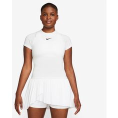 Rückansicht von Nike Advantage Tennisshirt Damen white-white-white-black