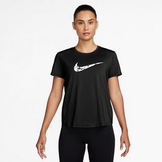Rückansicht von Nike ONE SWSH HBR Funktionsshirt Damen black-white