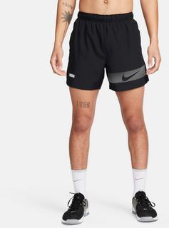 Rückansicht von Nike CHALLENGER Laufshorts Herren black-black-black-reflective silv