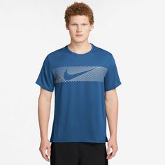Rückansicht von Nike MILER Funktionsshirt Herren court blue-reflective silv