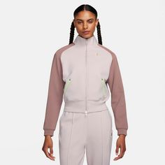 Rückansicht von Nike Court Funktionsjacke Damen platinum violet-smokey mauve-barely volt