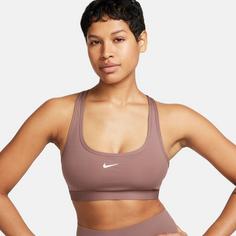 Rückansicht von Nike Swoosh Sport-BH Damen smokey mauve-white