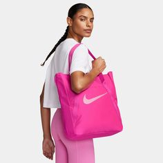 Rückansicht von Nike NK GYM TOTE Sporttasche Damen laser fuchsia-med soft pink