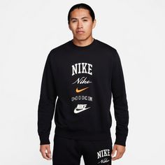 Rückansicht von Nike Club Sweatshirt Herren black-sail-safety orange
