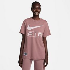 Rückansicht von Nike Air T-Shirt Damen smokey mauve-platinum violet