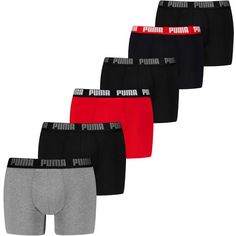 PUMA EVERYDAY Boxershorts Herren grey-red-black