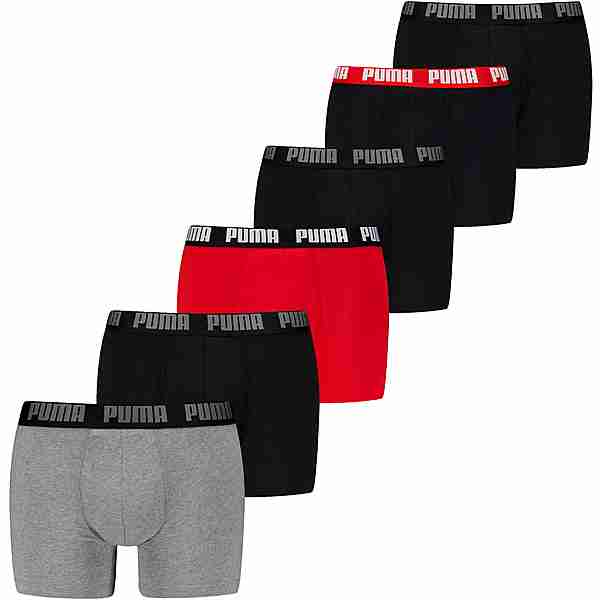 PUMA EVERYDAY Boxershorts Herren grey-red-black