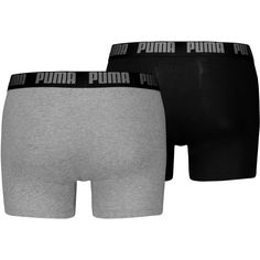 Rückansicht von PUMA EVERYDAY BASIC Boxershorts Herren grey melange-black