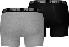 Rückansicht von PUMA EVERYDAY BASIC Boxershorts Herren grey melange-black