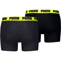 Rückansicht von PUMA EVERYDAY BASIC Boxershorts Herren dark grey melange-yellow