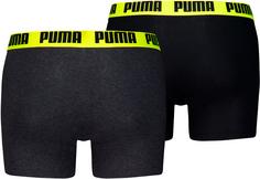 Rückansicht von PUMA EVERYDAY BASIC Boxershorts Herren dark grey melange-yellow