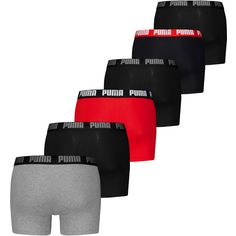 Rückansicht von PUMA EVERYDAY Boxershorts Herren grey-red-black
