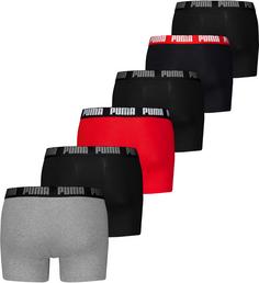 Rückansicht von PUMA EVERYDAY Boxershorts Herren grey-red-black