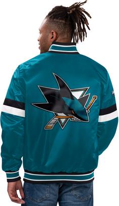 Rückansicht von Starter San José Sharks Bomberjacke Herren petrol