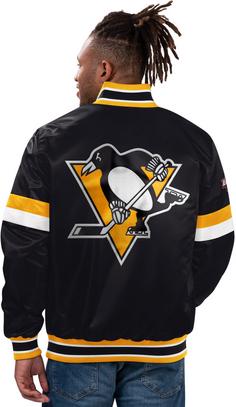 Rückansicht von Starter Pittsburgh Penguins Bomberjacke Herren black