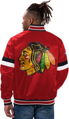 Rückansicht von Starter Chicago Blackhawks Bomberjacke Herren red