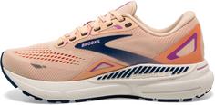 Rückansicht von Brooks ADRENALINE GTS 23 Laufschuhe Damen apricot-estate blue-orchid