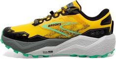 Rückansicht von Brooks CALDERA 7 Trailrunning Schuhe Herren lemon chrome-black-sedona sage