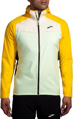 Rückansicht von Brooks High Point Laufjacke Herren glacier green-ecru-lemon