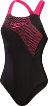 SPEEDO Medley Logo Badeanzug Damen - black-electric pink