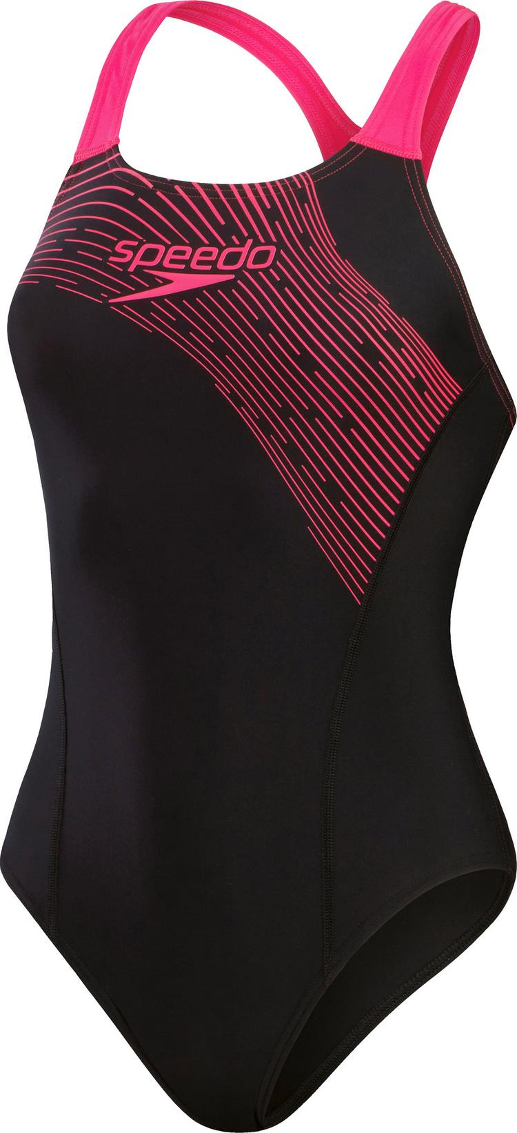 SPEEDO SPEEDO Medley Logo Badeanzug Damen - black-electric pink - 0 | SportScheck