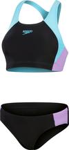 SPEEDO Colourblock Splice Bikini Set Damen - black-sweet purple-picton blue