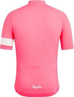 Rückansicht von Rapha Core Lightweight Fahrradtrikot Herren high-vis pink