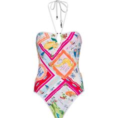 Seafolly Wish You Were Here Badeanzug Damen fuchsiaros