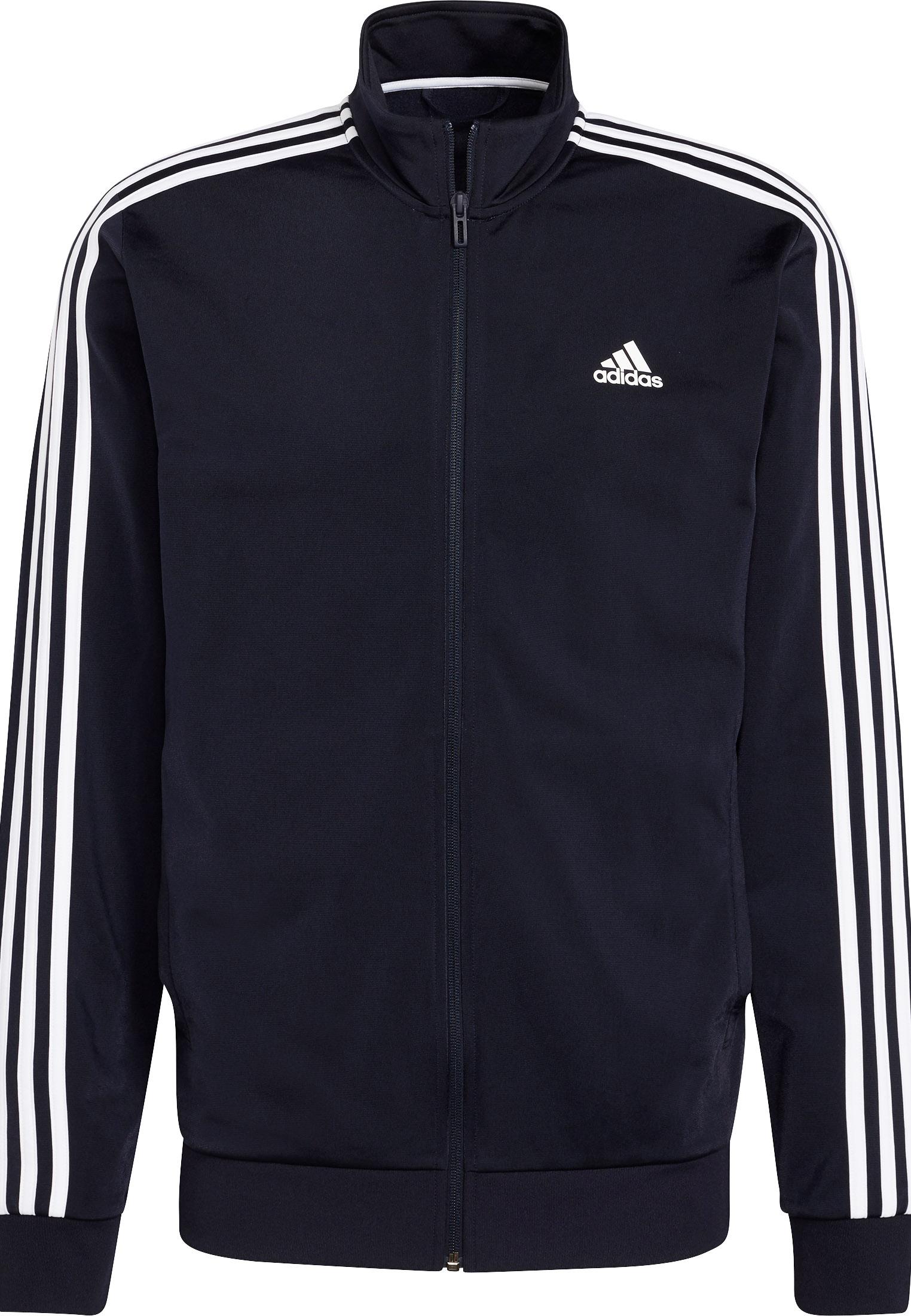 Adidas Primegreen Essentials 3 Streifen Sweatjacke Herren legend ink white im Online Shop von SportScheck kaufen